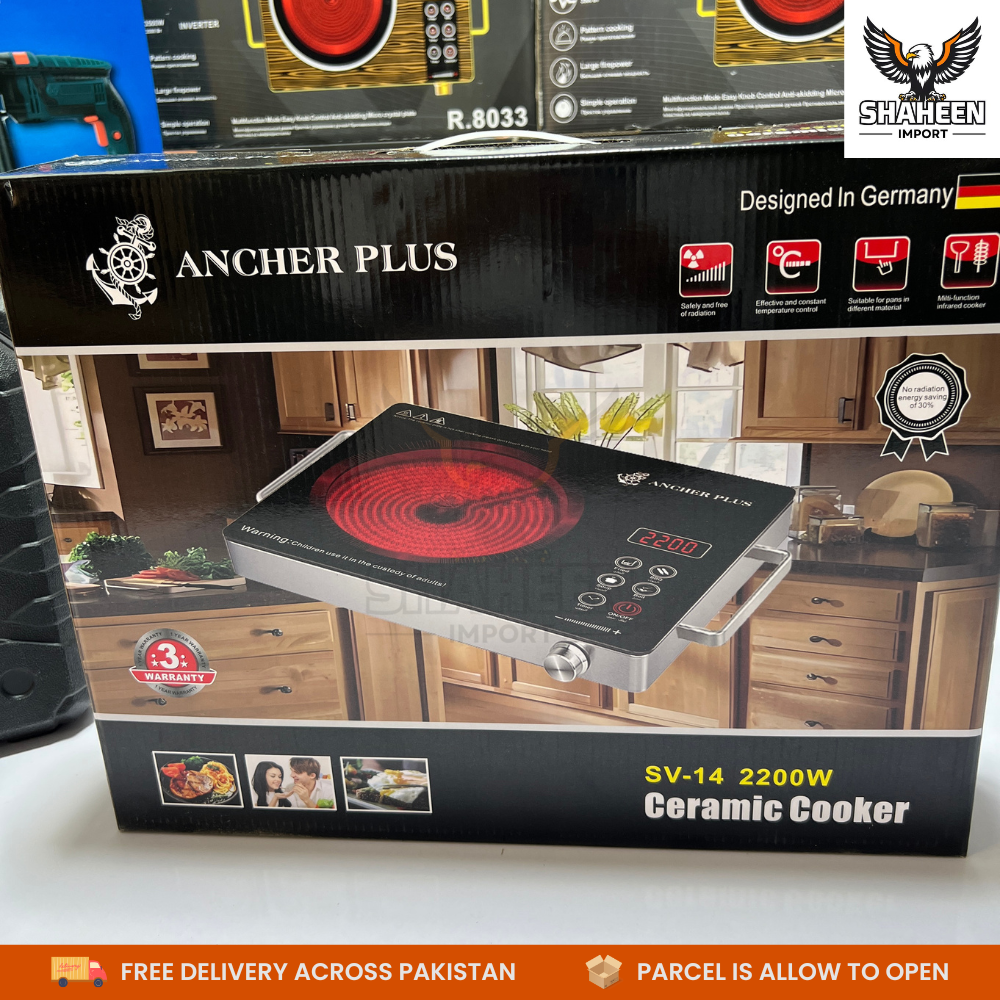 Ancher Plus Infrared Hot Plate – 2200W Electric Stove (German Lot)
