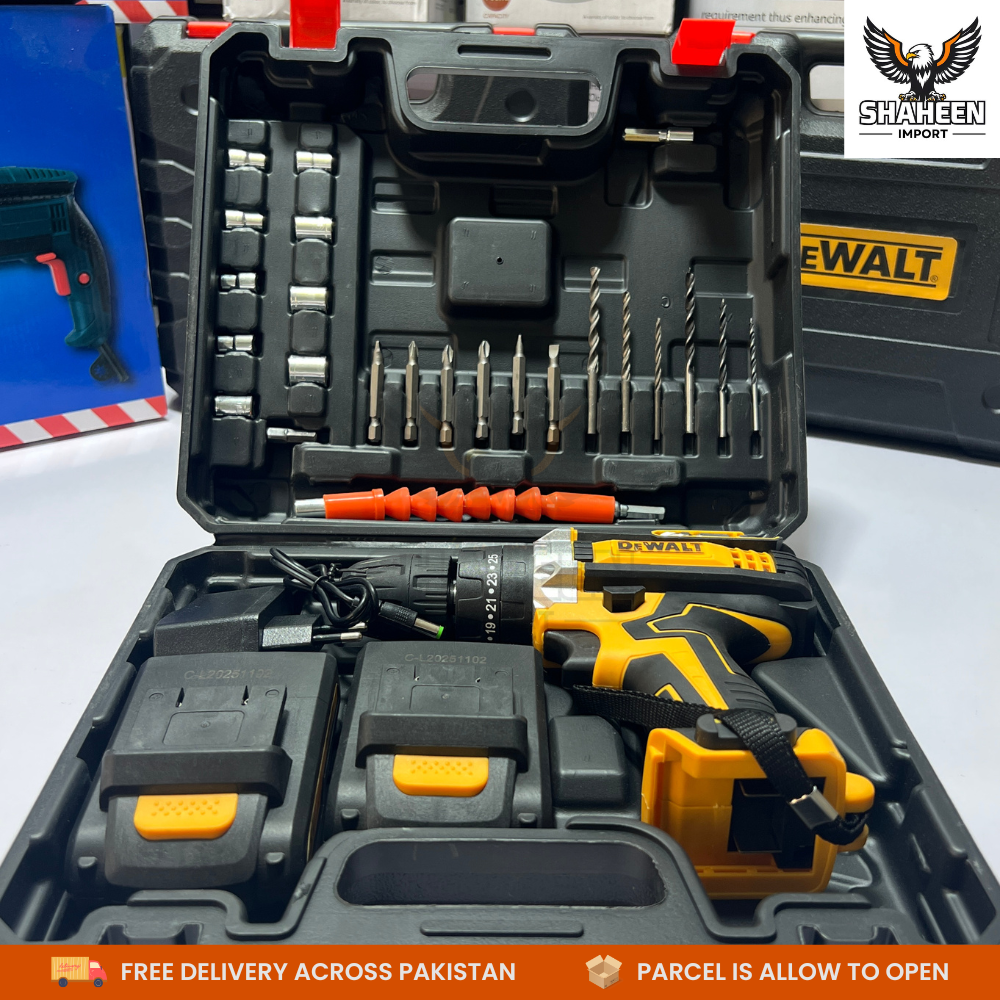DeWalt 48V Cordless Hammer Drill – 3-in-1 Multifunction Power Tool with Dual Lithium Batteries