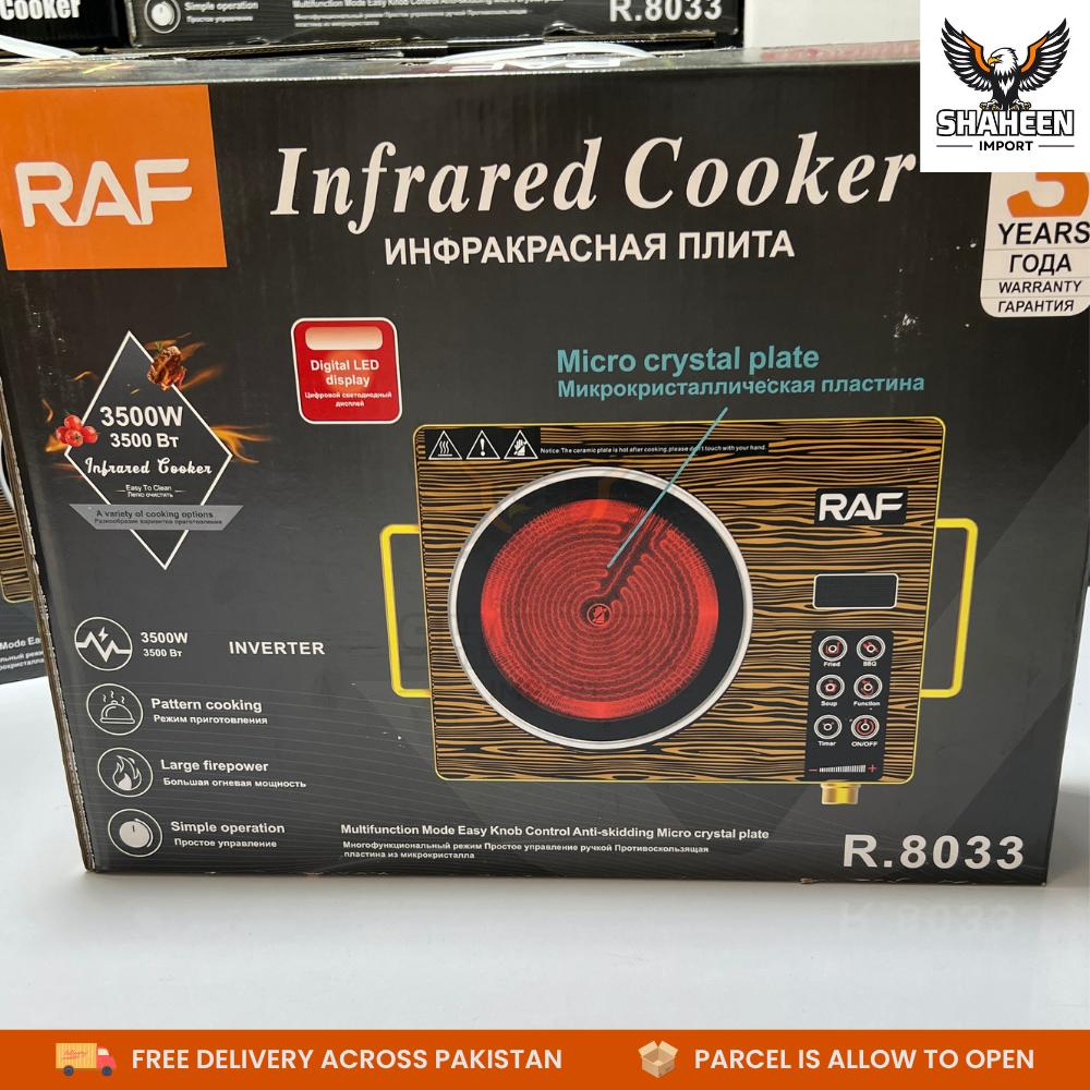 RAF 3500W Electric Infrared Stove – High Power Portable Cooker with Adjustable Temperature Control